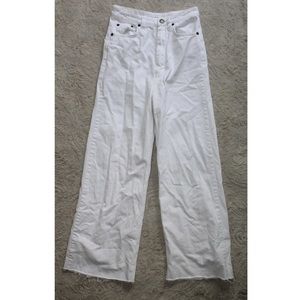 Subdued Palazzo Flare White Jeans